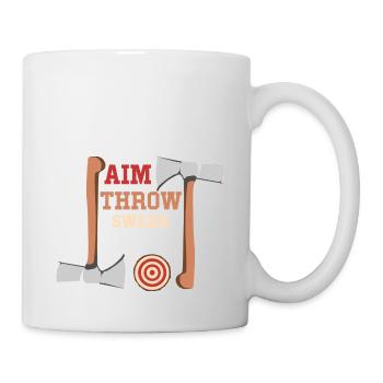 Aim Throw Swear Repeat Hatchet Ax Thrower - Tasse - Weiß - Rechts