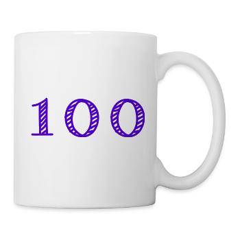 100. 100 JAHRE. 100-JÄHRIGES JUBILÄUM. 100. GEBURTSTAG - Tasse - Weiß - Rechts