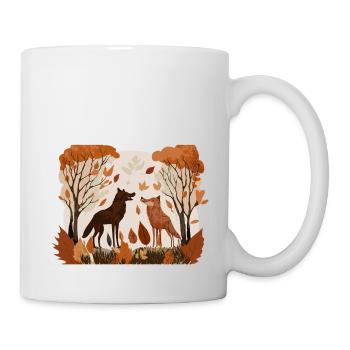 Zwei Wölfe (Herbstkollektion #5) - Tasse - Weiß - Rechts