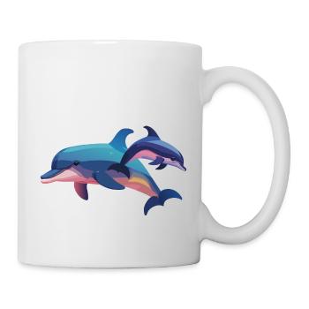Two Dolphins, One Heart (Dreamy Animals) - Mug - white - Right