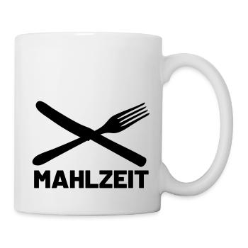 Mahlzeit Messer und Gabel - Tasse - Weiß - Rechts