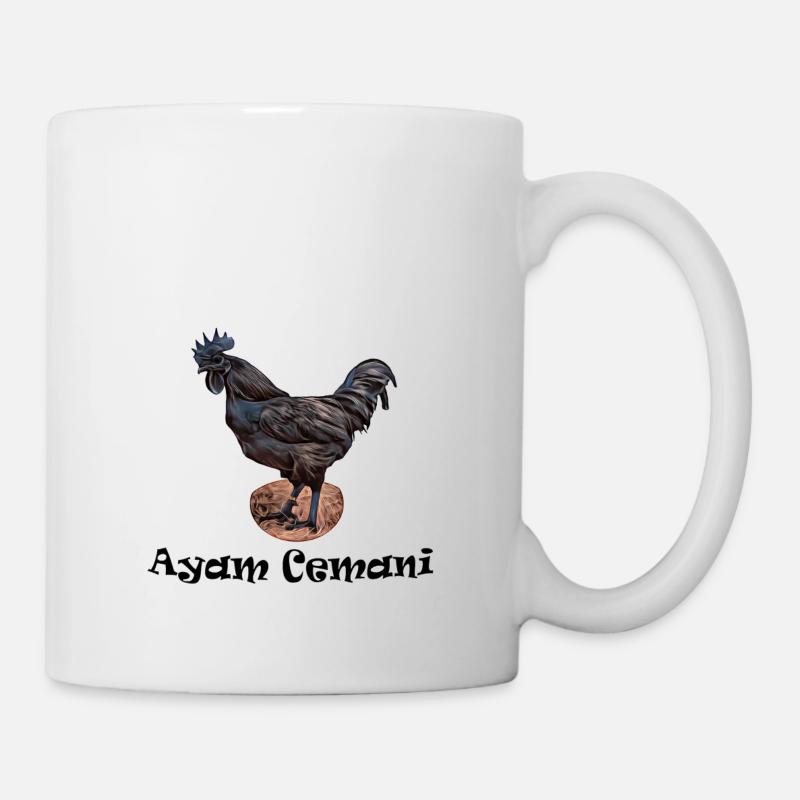 Ayam Cemani Comic - Tasse - Weiß