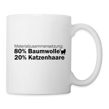 Materialzusammensetzung: 80% Baumwolle, 20% Katzen - Tasse - Weiß - Rechts