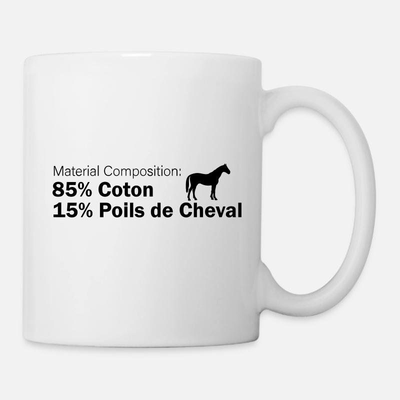 85% Coton, 15% Poils de Cheval - Mug blanc - blanc