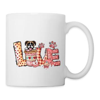 Boxer Dog Coffee Lover Dog Mom Valentines Day - Mug - white - Right