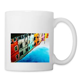 Buntes Burano (Venedig) - Tasse - Weiß - Rechts