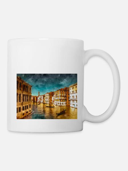 Grand Canal au Pont du Rialto - Mug blanc - blanc