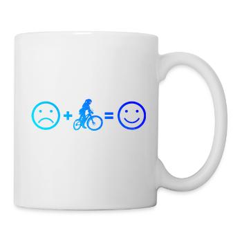 Herren Mountainbike Mountainbiker Radfahren - Tasse - Weiß - Rechts