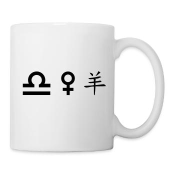 waage venus schaf - Tasse - Weiß - Rechts