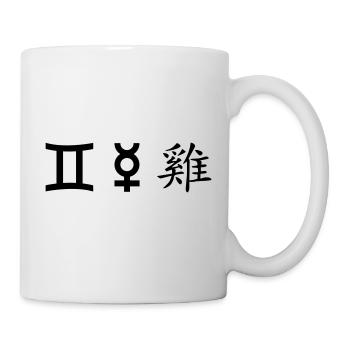 Gémeaux Gémeaux Mercure Coq - Mug blanc - blanc - Droite
