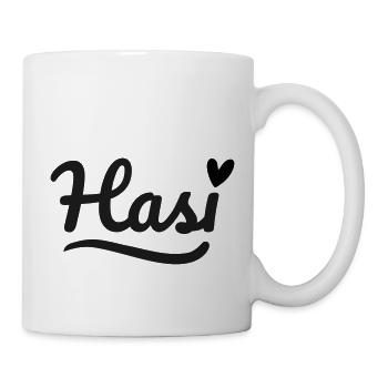Hasi Schrift Herz - Tasse - Weiß - Rechts
