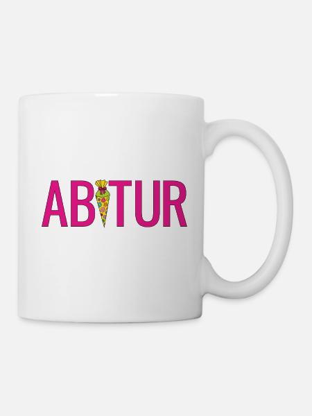 Abi Schultüte Gymnasium Tüte Zuckertüte Abitur - Tasse - Weiß