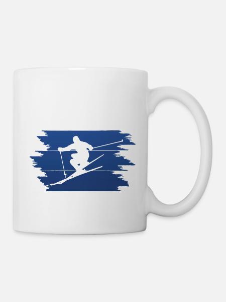 Skifahren Skiing - Tasse - Weiß