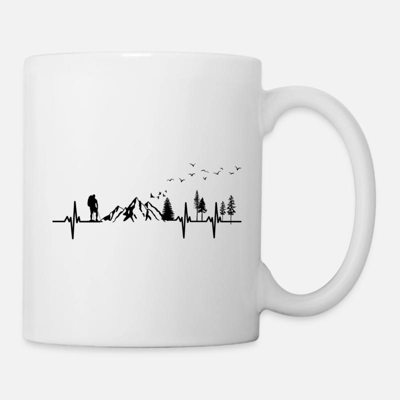 Herzschlag der Berge - Tasse - Weiß