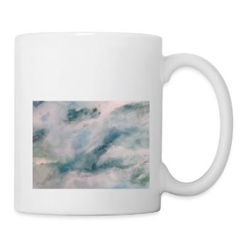 Wolken weiß türkis - Tasse - Weiß - Rechts
