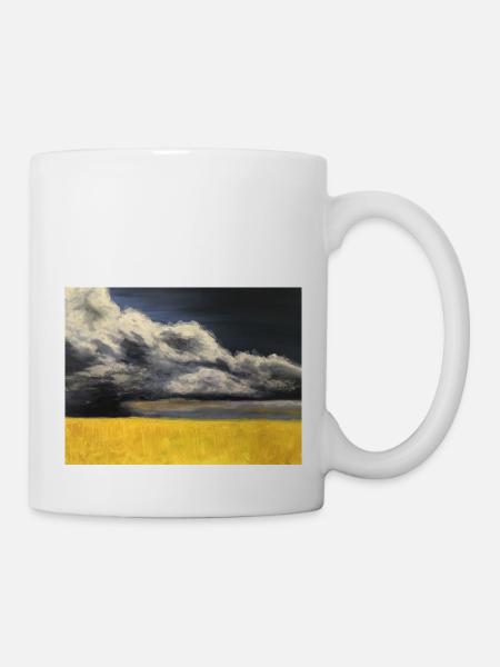 Rabsfeld vor Gewitterwolken - Tasse - Weiß
