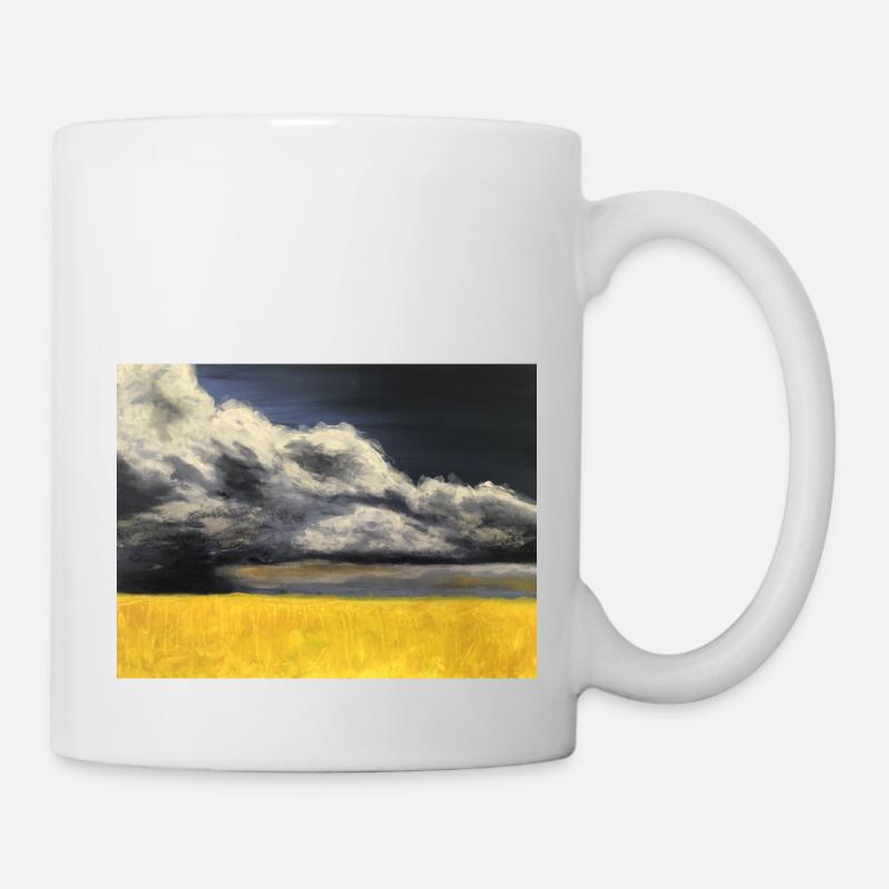 Rabsfeld vor Gewitterwolken - Tasse - Weiß