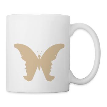 Schmetterlings-Gesicht - Tasse - Weiß - Rechts
