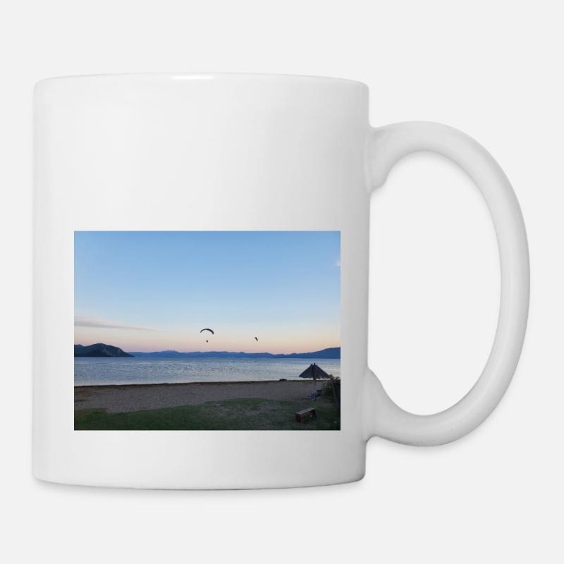 Vacances, Plage, Mer, Soleil, Coucher De Soleil - Mug blanc - blanc