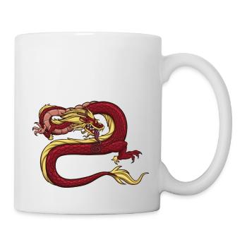 Dragon chinois rouge - Mug blanc - blanc - Droite