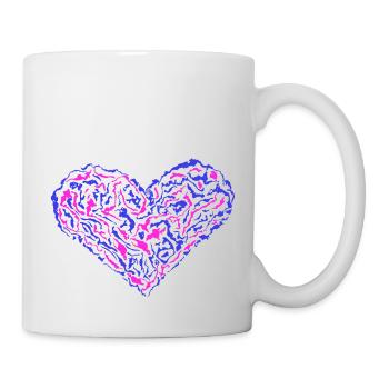 Blue and pink heart. - Mug - white - Right