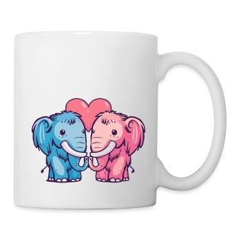Mammouth Couple Amour Couple Amoureux - Mug blanc - blanc - Droite