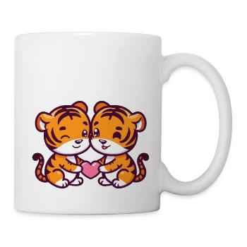 Tiger Couple Love Couple In Love - Mug - white - Right