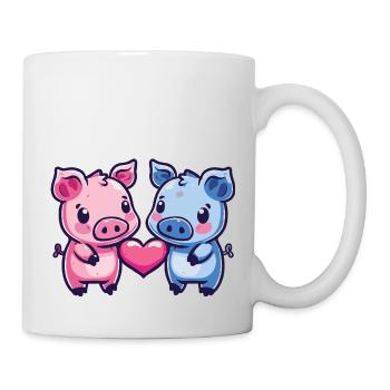 Cochons Couple Amour Semer Dans L’amour - Mug blanc - blanc - Droite