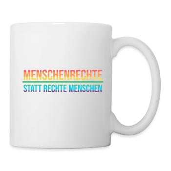 Menschenrechte Demonstration LGBTQ gegen Rechts - Tasse - Weiß - Rechts
