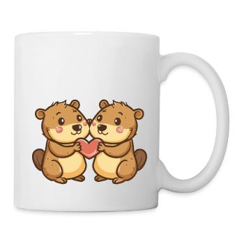 Biber Paar Liebe Couple Verliebt - Tasse - Weiß - Rechts