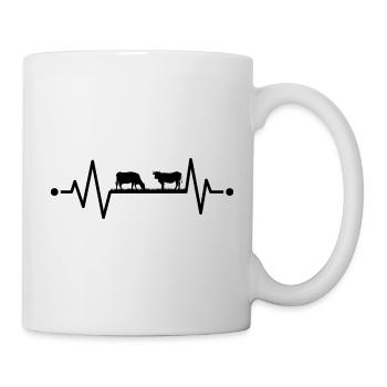 vaches battement de cœur t-shirt vache vaches - Mug blanc - blanc - Droite