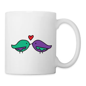 Valentines Tag küssende Vögel - Tasse - Weiß - Rechts