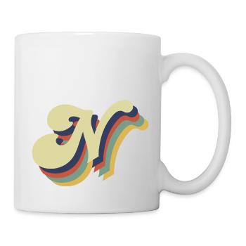 Retro-Buchstabe N - Tasse - Weiß - Rechts