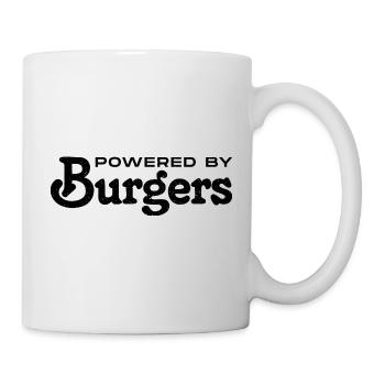 Powered by Burgers - Cadeau pour les amateurs de hamburgers - Mug blanc - blanc - Droite