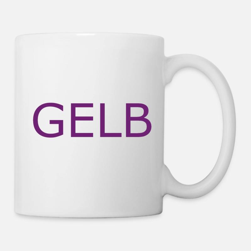 GELB in LILA - Tasse - Weiß