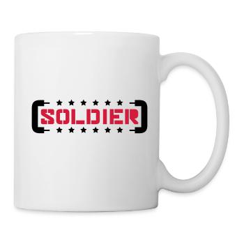Stars Soldier Logo War General Freedom Fighter - Mug - white - Right