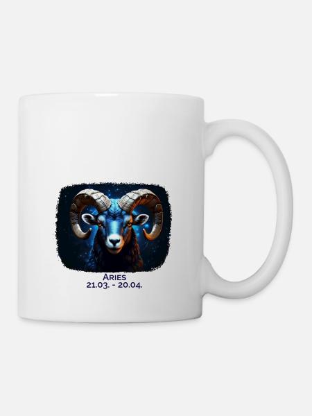 Zodiac sign Aries Date - Mug - white