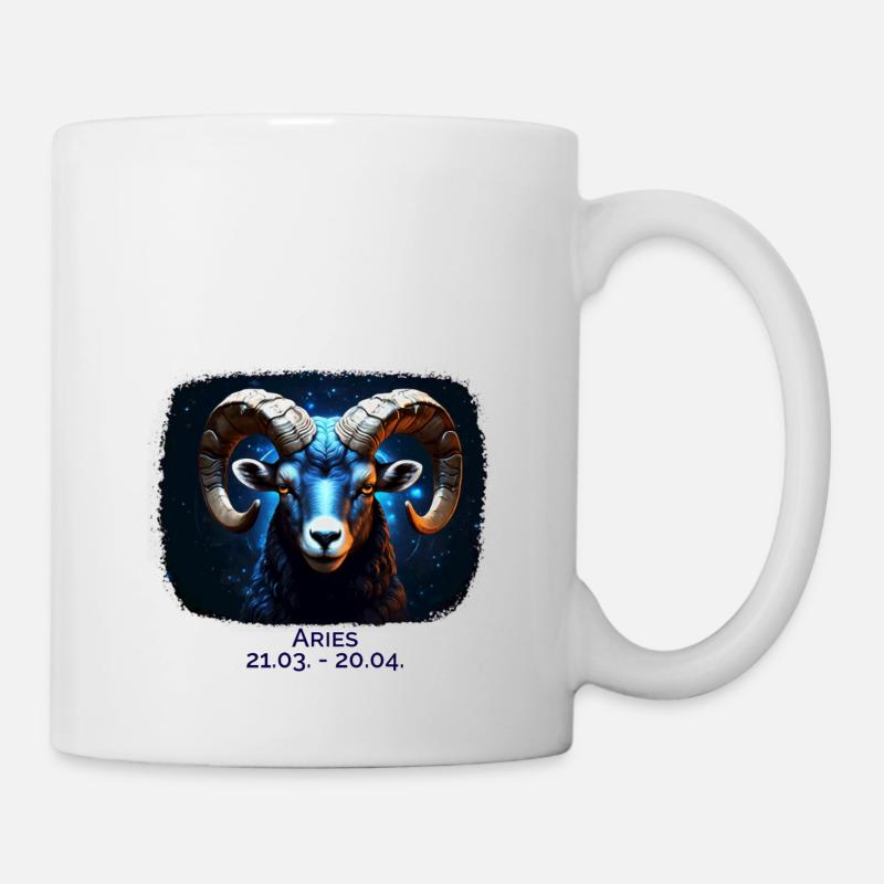 Zodiac sign Aries Date - Mug - white