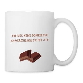 Ich esse keine Schokolade - Tasse - Weiß - Rechts