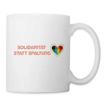 La solidarité au lieu de la division - Mug blanc - blanc - Droite