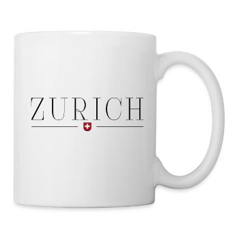 Zürich, Schweiz Stil Design T-Shirt - Tasse - Weiß - Rechts