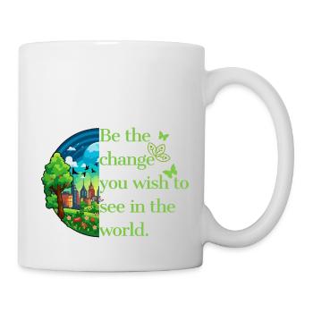 Climate Awareness. Be the change. - Mug - white - Right