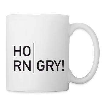 HORNGRY - Lustiges Stimmungs-Shirt - Tasse - Weiß - Rechts