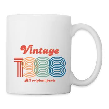 Jahrgang 1988, alle Originalteile - Tasse - Weiß - Rechts