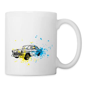 Oldtimer splash - Tasse - Weiß - Rechts