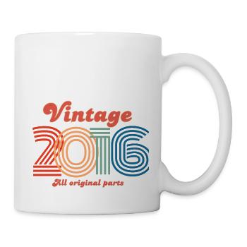 Jahrgang 2016 alle Originalteile - Tasse - Weiß - Rechts