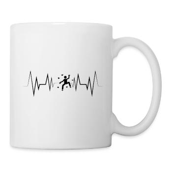 Battement de cœur Silhouette d’escalade de bloc - Mug blanc - blanc - Droite