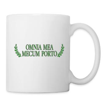 Omnia Mea Mecum Porto - Tasse - Weiß - Rechts