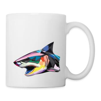 farbenfroher Hai - Tasse - Weiß - Rechts