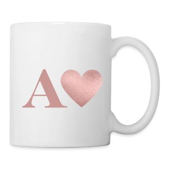 Roségold Herz Buchstabe - Tasse - Weiß - Rechts